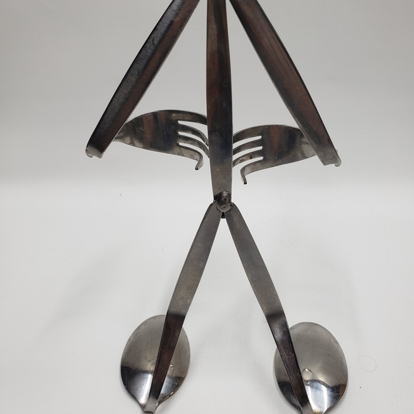 Silver Tone Metal  Serving Utensils Holder - Picture 4 of 10